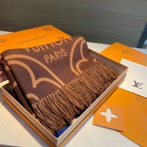 New woman's LV winter wool brown scarf
